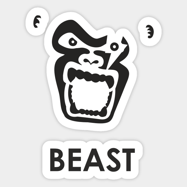 Black Gorilla Beast Sticker by XOOXOO